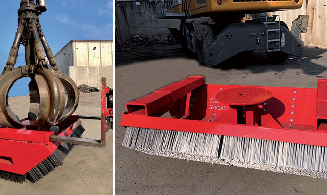 INDUSTRIAL BROOM WITH CRANE ATTACHMENT
